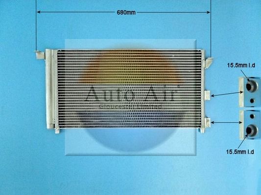Auto Air 16-1378 A/C Air Con Condenser Air Conditioning Fits Fiat Panda