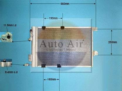 AUTO AIR 16-8013 Air Conditioning Condenser Fits Vauxhall Astra Astravan Zafira