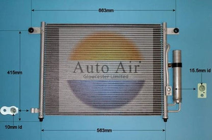 AUTO AIR 16-2050 Air Condenser A/C Air Conditioning Fits Chevrolet Daewoo