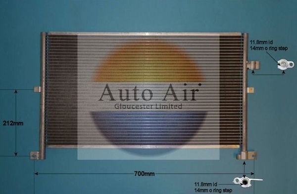 AUTO AIR 16-1132 Air Conditioning Condenser A/C Air Con Fits Ford Mondeo