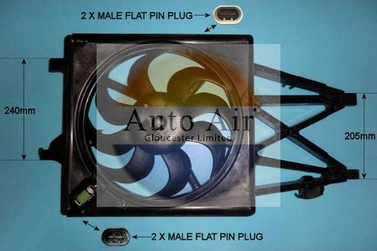 AUTO AIR 05-1026 Radiator Fan Electric Motor Centre Fits Alfa Romeo Giulietta