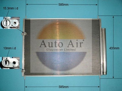 Auto Air 16-0050 A/C Air Con Condenser Air Conditioning With Dryer Fits Toyota