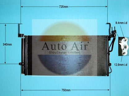 AUTO AIR 16-1162 Air Condenser A/C Air Conditioning Fits Hyundai Santa Fe