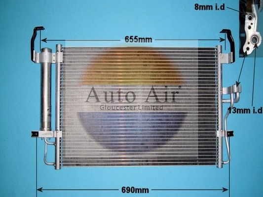Auto Air 16-1152 Air Conditioning Condenser Fits Hyundai Coupe Elantra Lantra