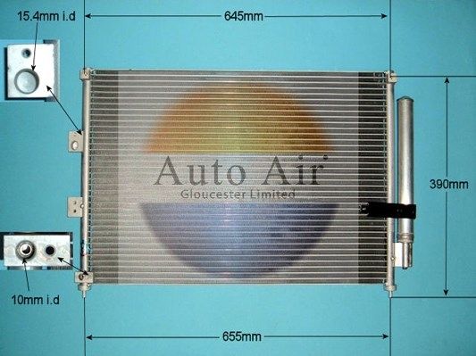 AUTO AIR 16-1344 Air Conditioning Condenser A/C Air Con Fits Honda Civic