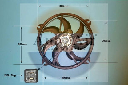 AUTO AIR 05-1071 Radiator Fan Electric Motor Centre Fits Citroen Peugeot