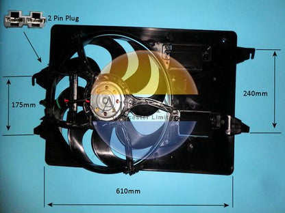 AUTO AIR 05-1260 Radiator Fan Electric Motor Centre Cooling Fits Ford Mondeo