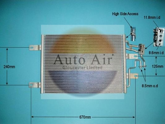 AUTO AIR 16-1070 Air Conditioning Condenser A/C Air Con For Vauxhall Meriva