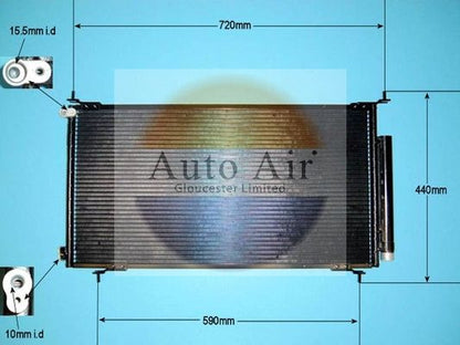 Auto Air 16-1042A A/C Air Con Condenser Air Conditioning Fits Honda CR-V