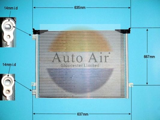 AUTO AIR 16-1379A Air Conditioning Condenser Fits Nissan Renault Vauxhall