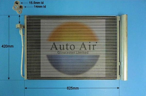 Auto Air 16-9637 A/C Air Con Condenser Air Conditioning Fits Alpina BMW