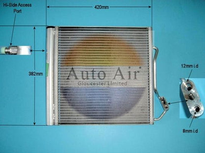 AUTO AIR 16-1318 Air Conditioning Condenser A/C Air Con Replacement Fits Smart
